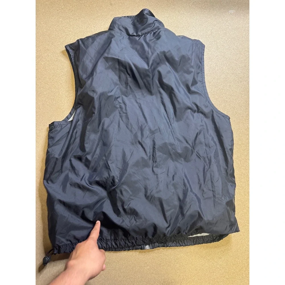 Nike Mens Black Full Zip‎ Windbreaker Vest Mesh Lined Large Y2k vtg